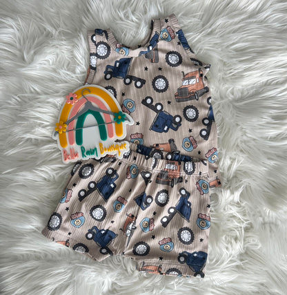 18-24M Boy Truck Tee & Pocket Shorts Set