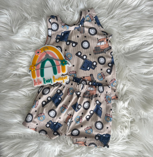 18-24M Boy Truck Tee & Pocket Shorts Set