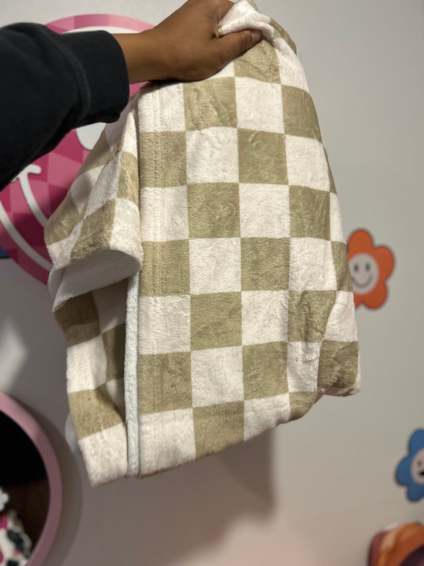 Green Checker Soft & Cozy Minky Blanket