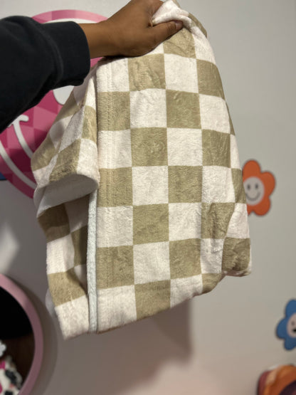 Green Checker Soft & Cozy Minky Blanket