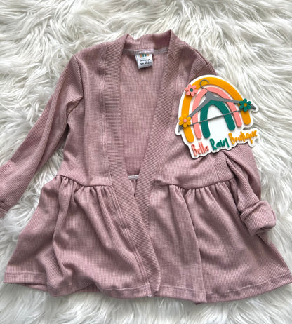 2T Mauve Ruffle Cardigan
