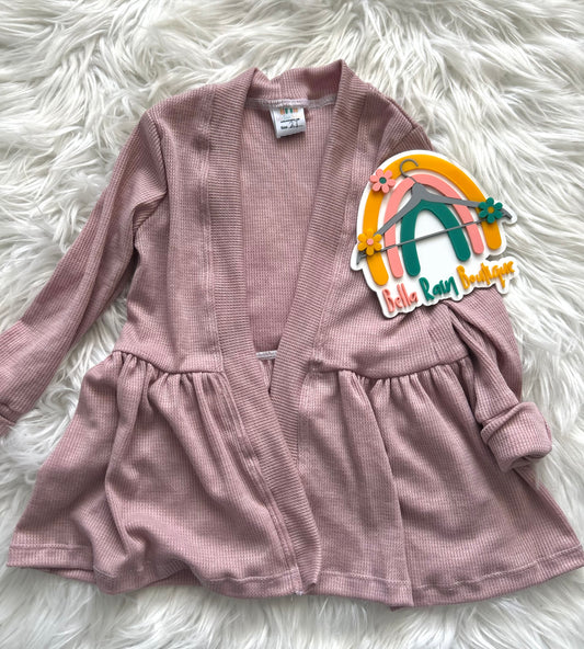 2T Mauve Ruffle Cardigan