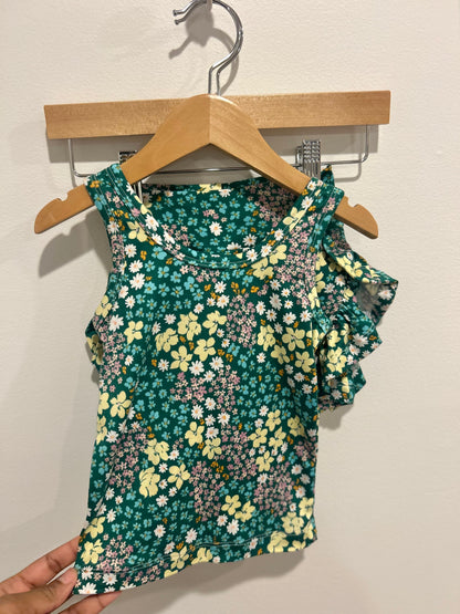 Size 8 Green Floral Summer Ruffle Skort Set