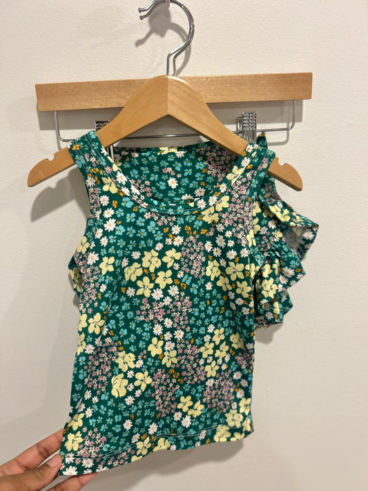 Size 8 Green Floral Summer Ruffle Skort Set