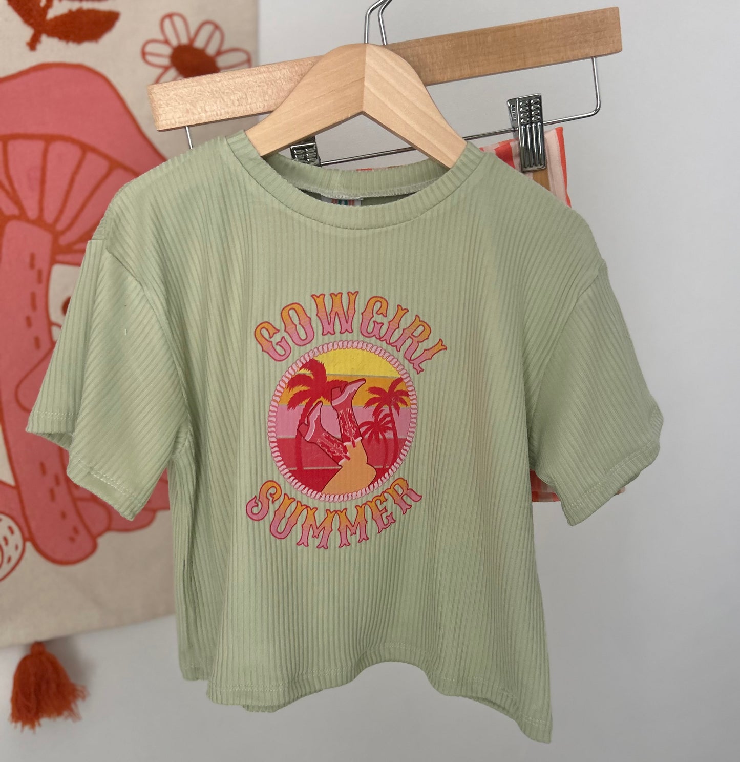2T Cowgirl Summer Graphic Tee and Biker Shorts