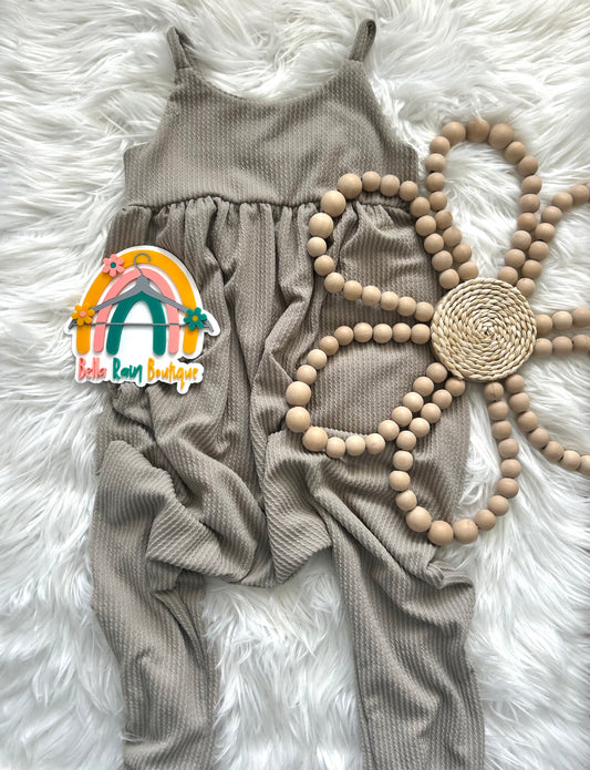 Size 6 Mushroom Neutral Strappy romper