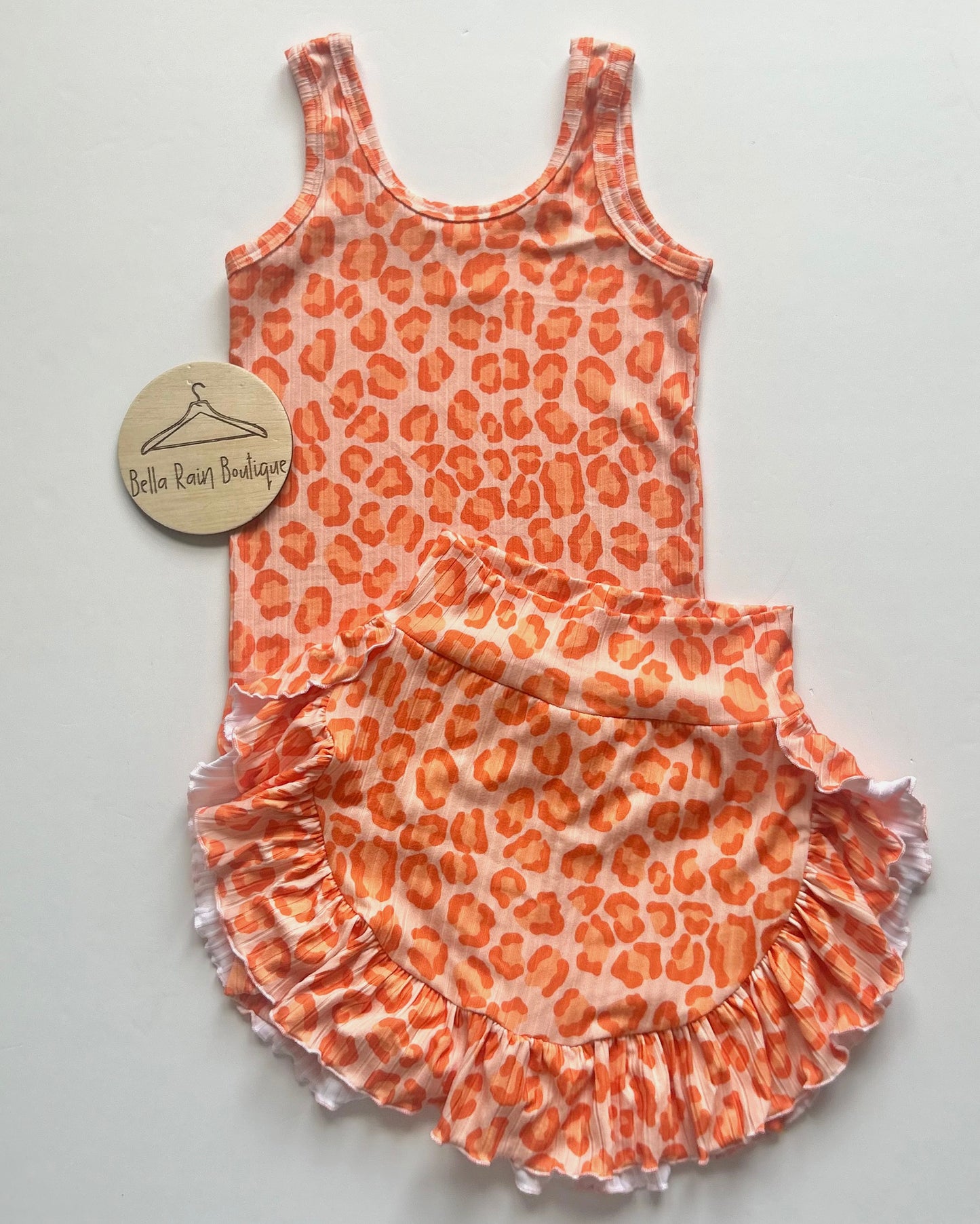Size 6 Cheetah Ruffle Skort and Tank Set
