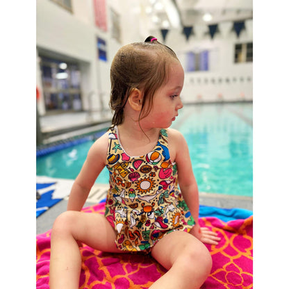 5T Flamingo Beach Swim Tank and Ruffle Swim Bottoms