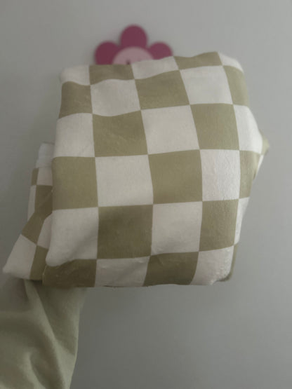 Green Checker Soft & Cozy Minky Blanket
