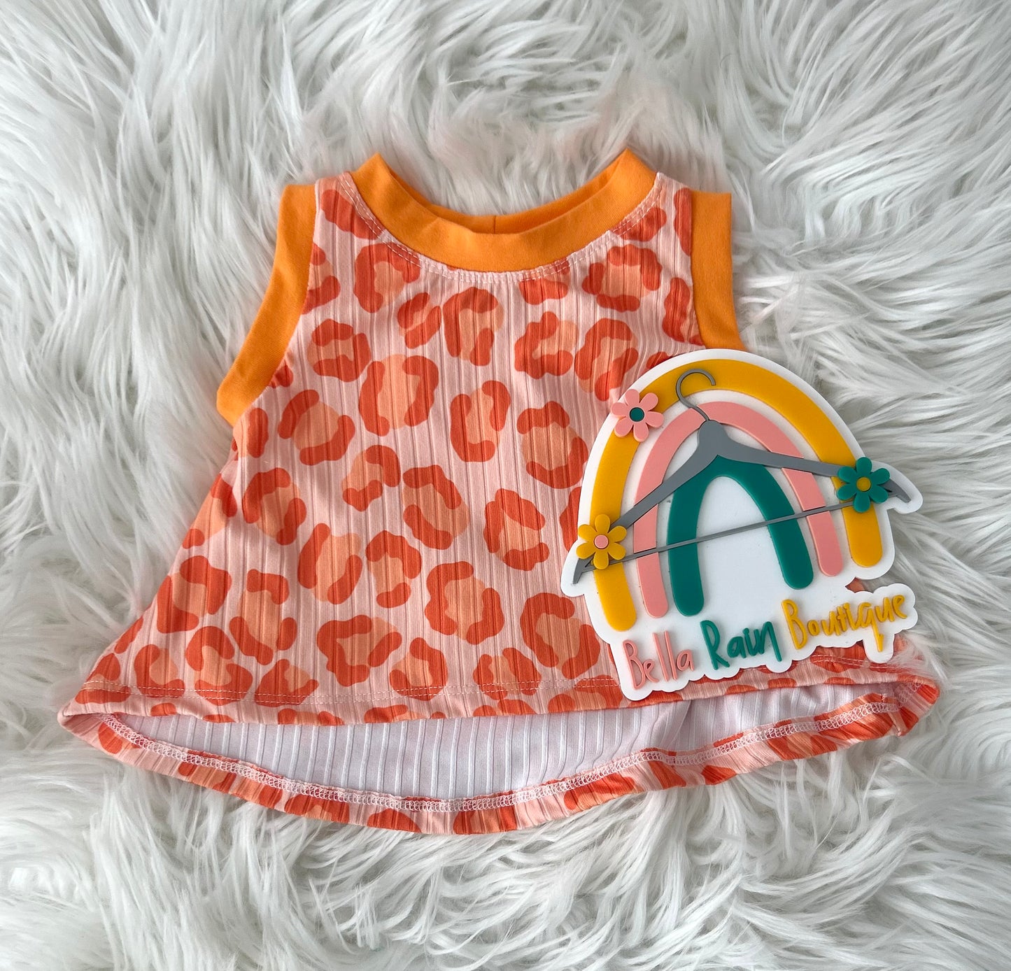 6-9M Orange Animal Print Swing Top