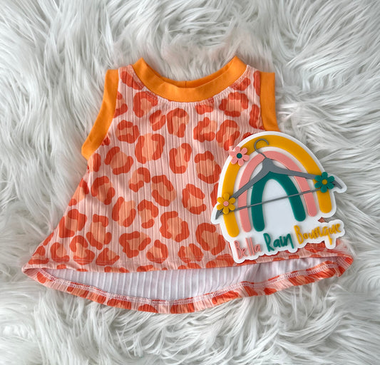 6-9M Orange Animal Print Swing Top