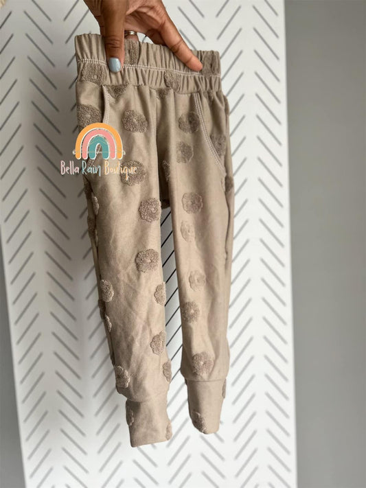 Light Gray Floral Organic Cotton Joggers