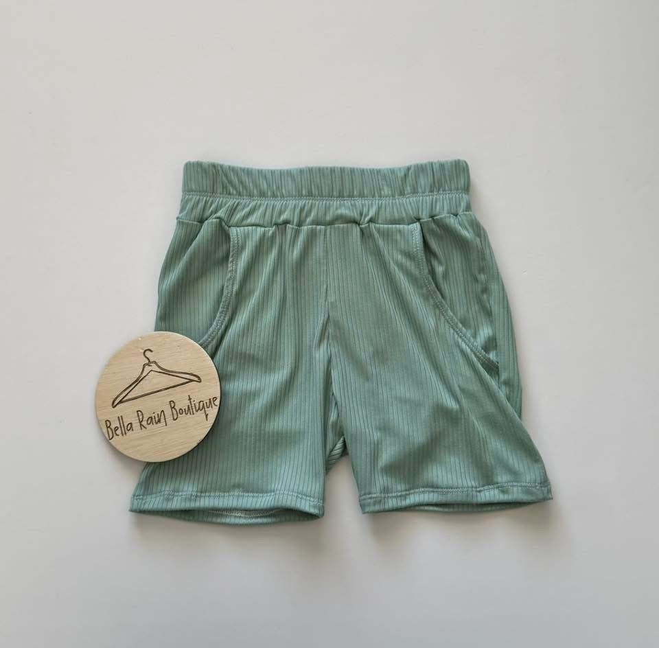 4T Solid Sage Jogger Shorts