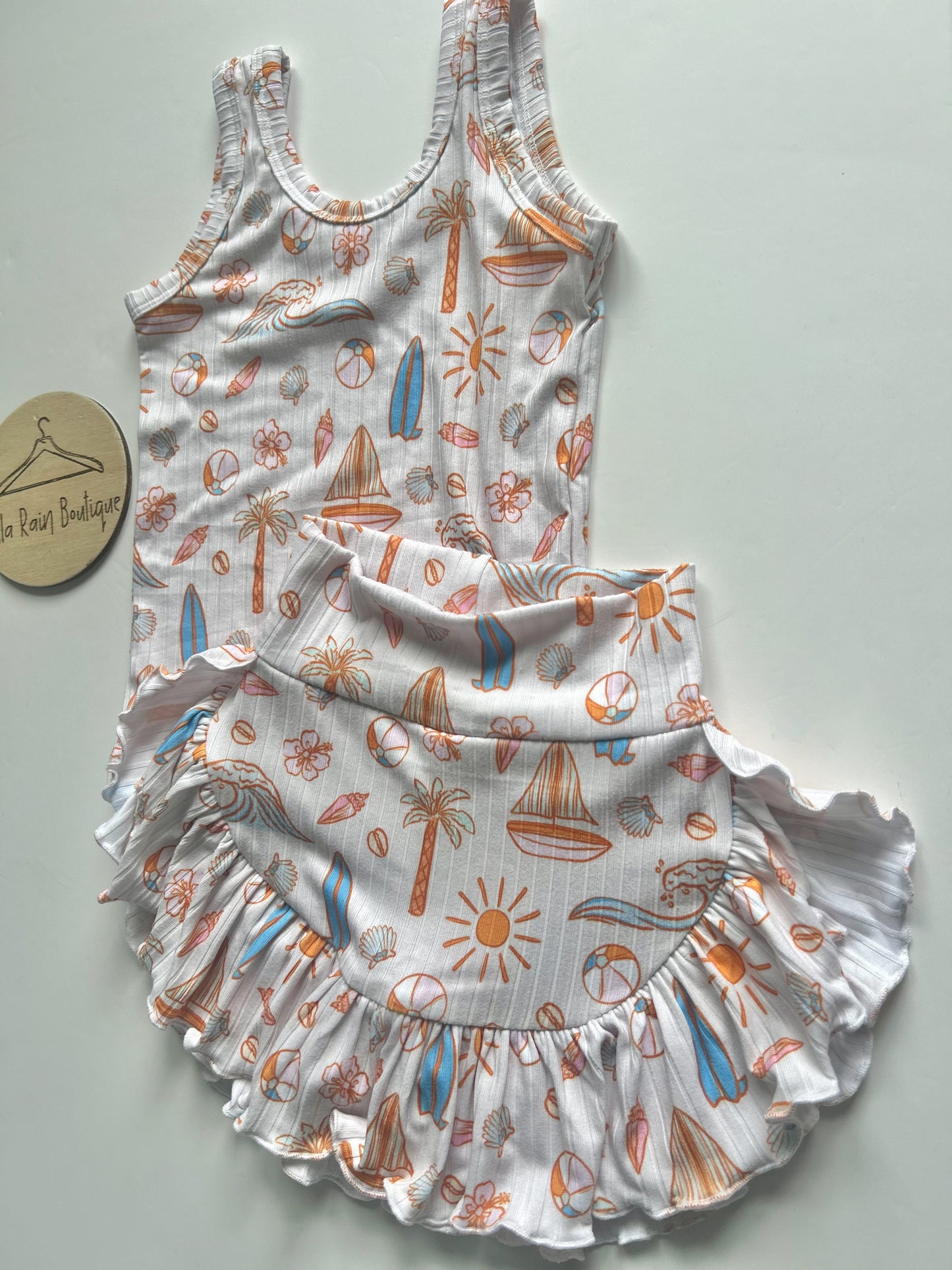 2T Coastal Cutie Ruffle Skort and Tank Set