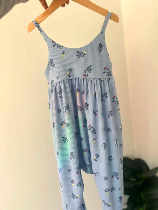 3-6M Blue strappy romper