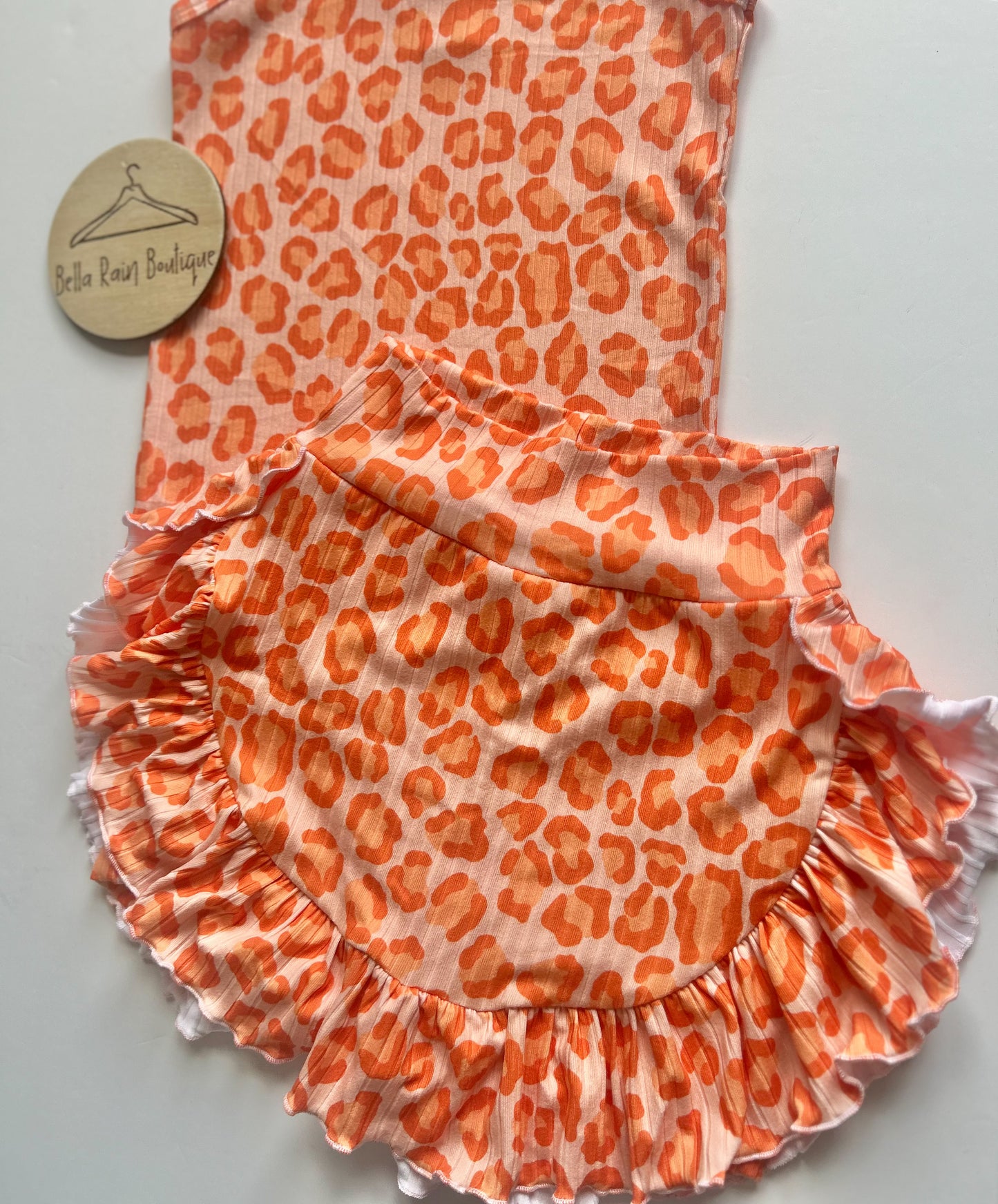 Size 6 Cheetah Ruffle Skort and Tank Set