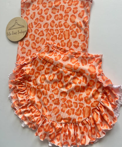 Size 6 Cheetah Ruffle Skort and Tank Set
