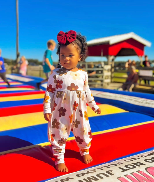 Fall Floral Pants Romper