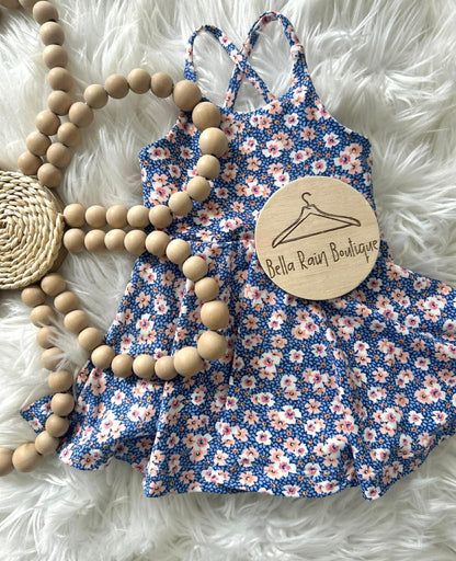 12-18M Floral Cross Back Skirted Romper