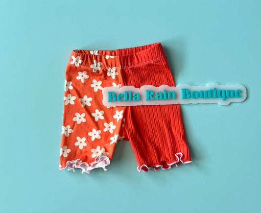 0-3M Orange biker shorts