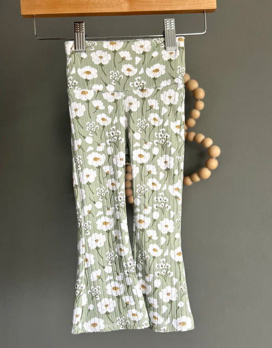 12-18M Spring Sage Floral Flare Pants