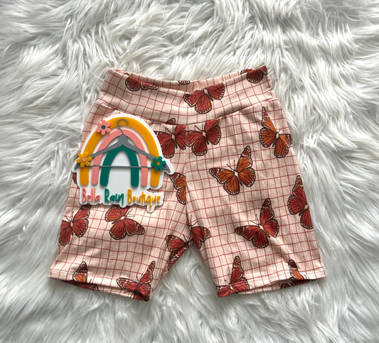 Size 8 Butterfly Plaid Biker Shorts