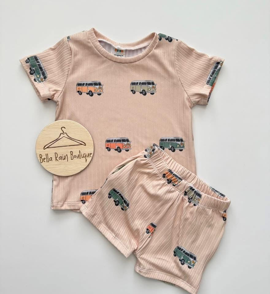 7/8 Spring Buses Tee and Shorts Set