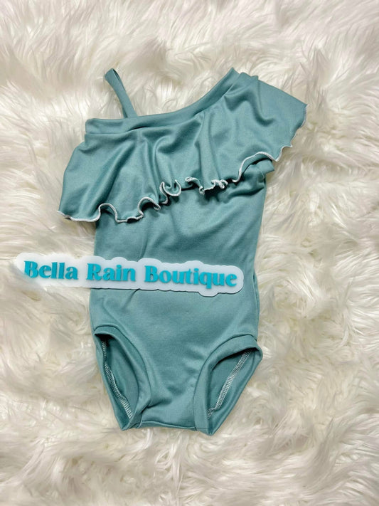 3T off shoulder ruffle leotard