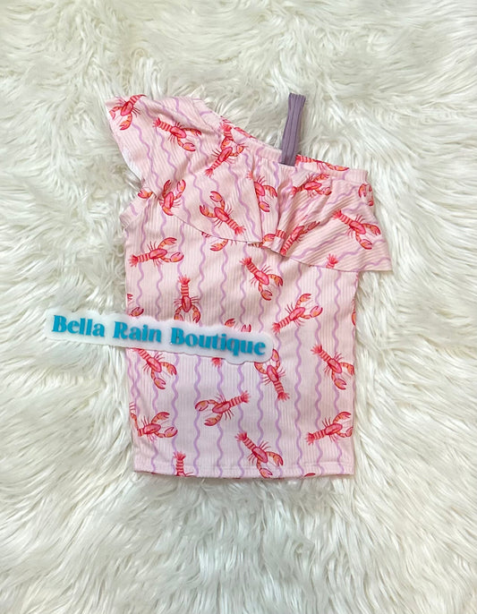 18-24M Lobster Off shoulder ruffle top