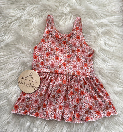 Size 10 Floral Ruffle Tank Top