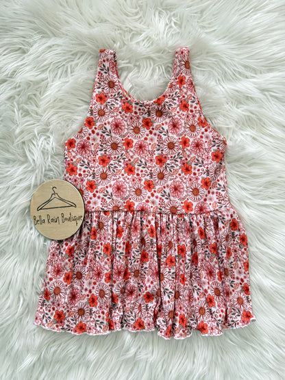 Size 10 Floral Ruffle Tank Top