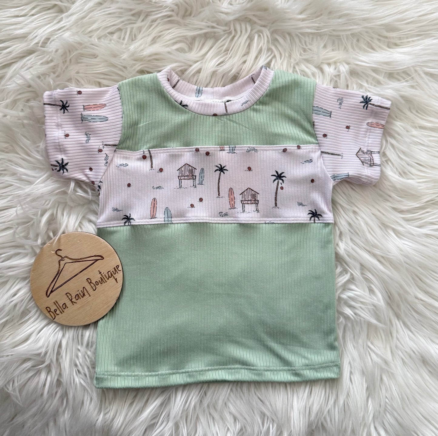 12-18M Boho Beach Gender Neutral Color Block Tee