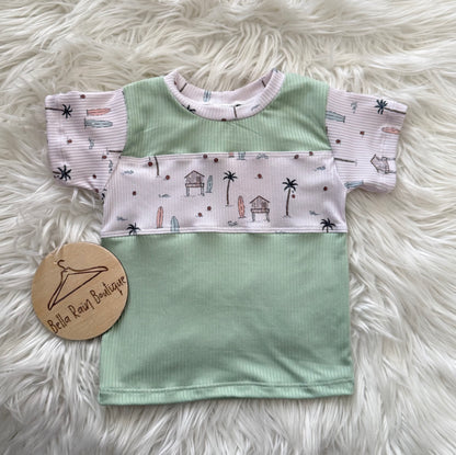 12-18M Boho Beach Gender Neutral Color Block Tee