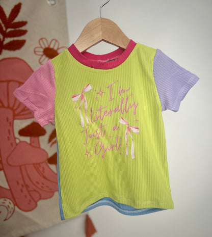18-24M I'm Literally Just A Girl Colorblocked Graphic Tee