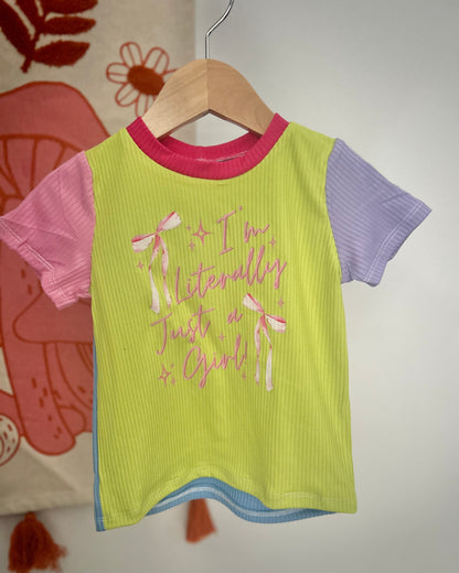 18-24M I'm Literally Just A Girl Colorblocked Graphic Tee