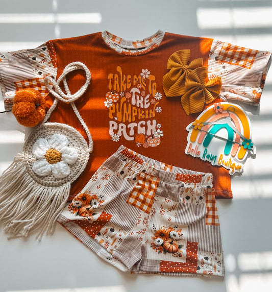 18-24M Fall tee and shorts set