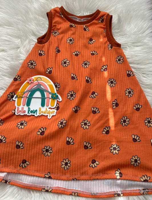 5T Orange floral swing dress