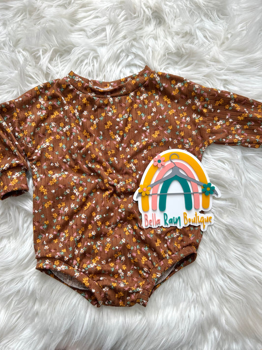 6-9M Floral sweater romper