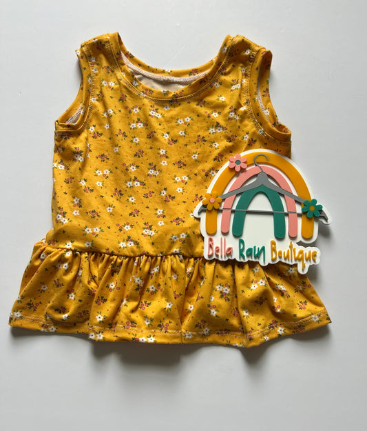 3T Yellow floral peplum