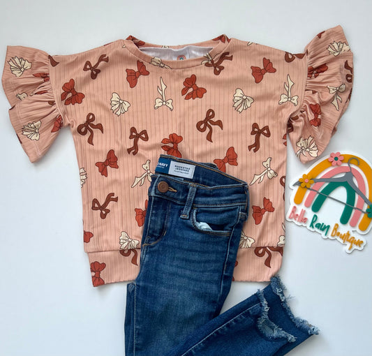 3T Love All Bows Black History Month Ruffle Dolman Top