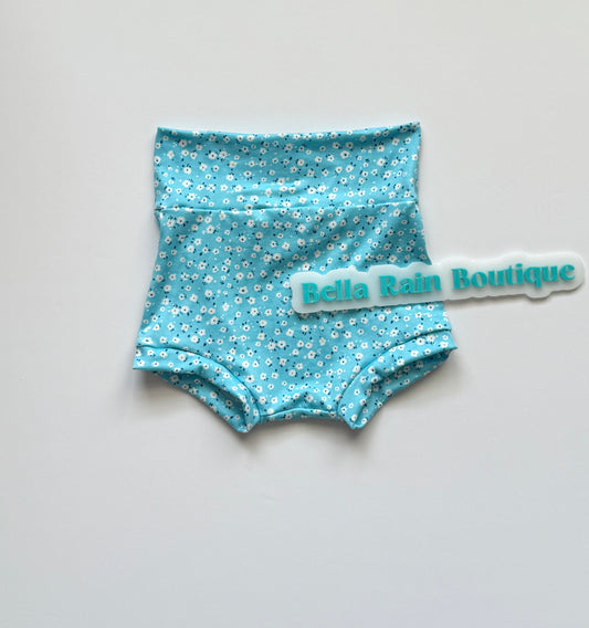 3T Blue floral bummies