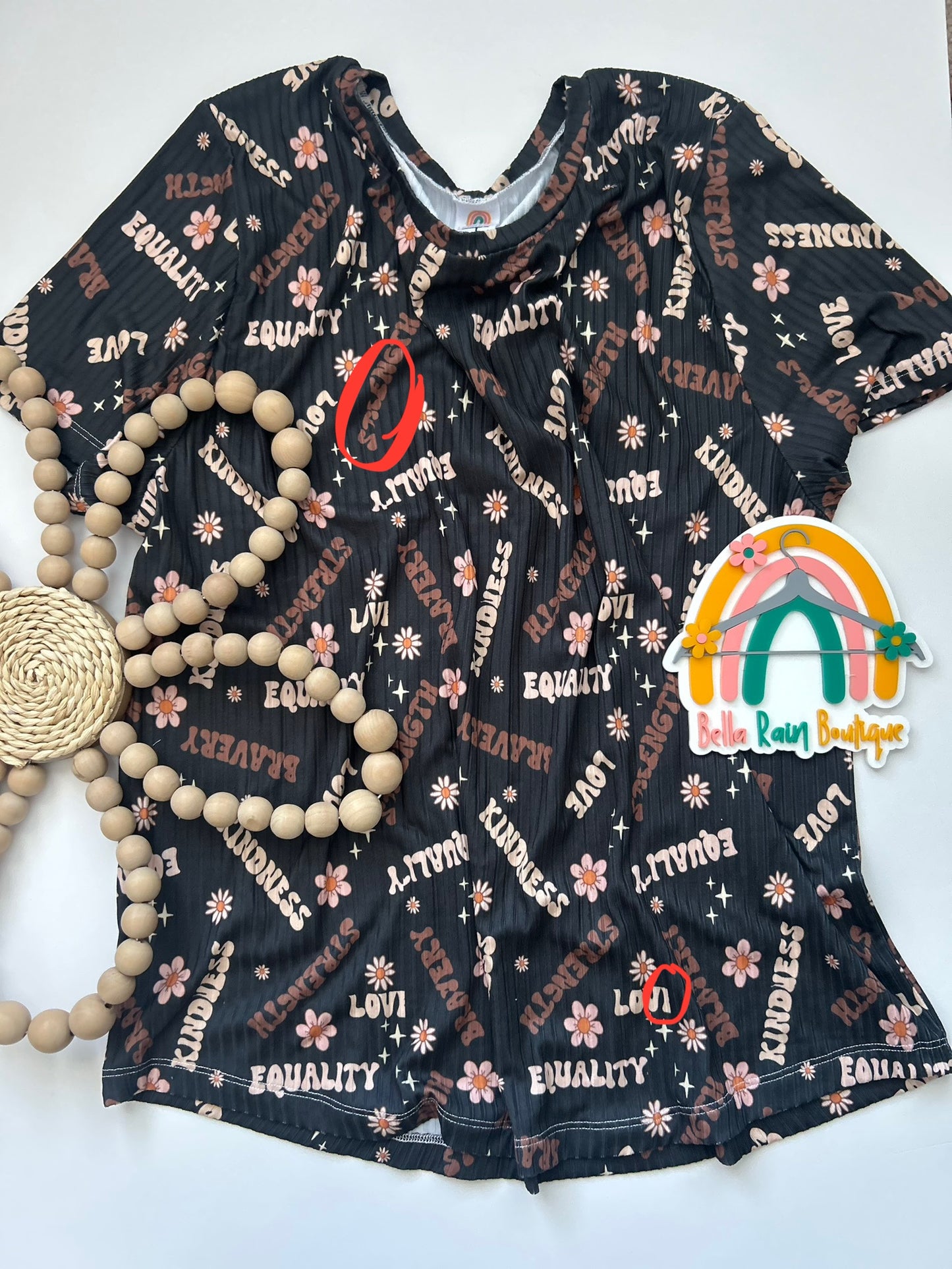 Adult Large Girly Inclusive Affirmations Flawed Black History Month Tee (Read Description)