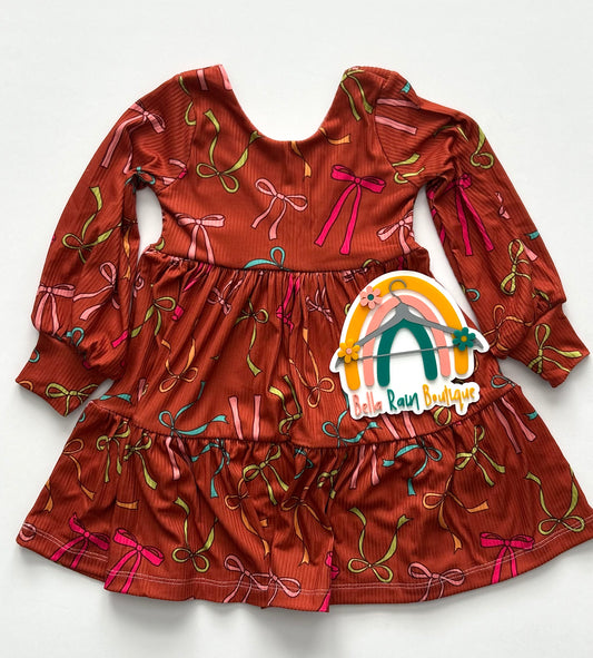 Tiered Fall Bow Dress