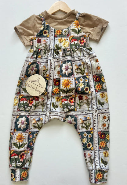 Fall Granny Square Romper