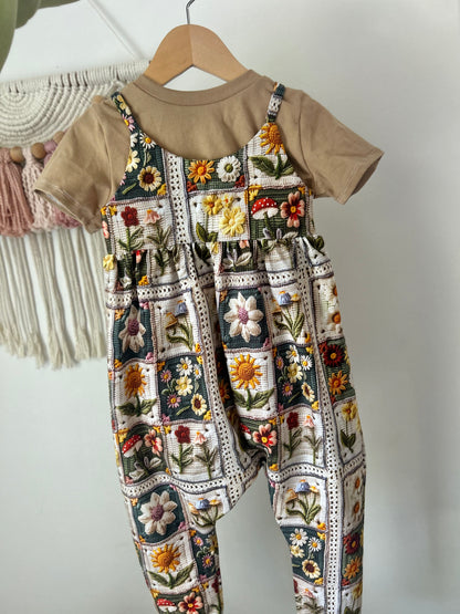 Fall Granny Square Romper