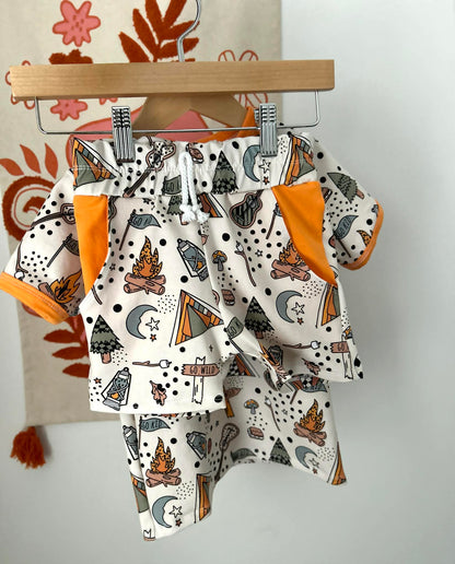 3T Color Blocked Camping Tee & Jogger Set