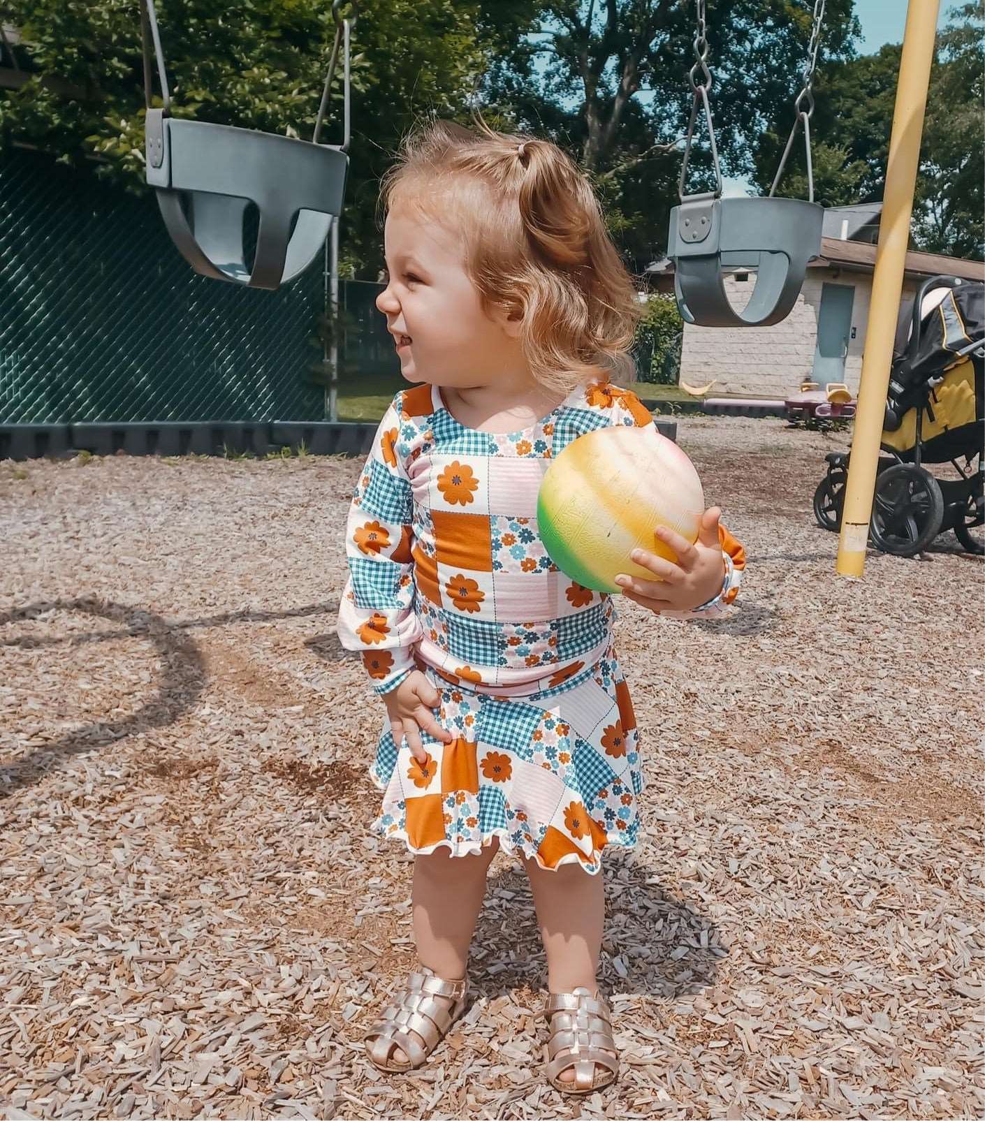 Fall Patchwork Skirted Bummie SetThis Fall Patchwork Skirted Bummie Set is a must-have for autumn! The beautiful fall set is sure to brighten up any outfit with a splash of seasonal sass. Best of al