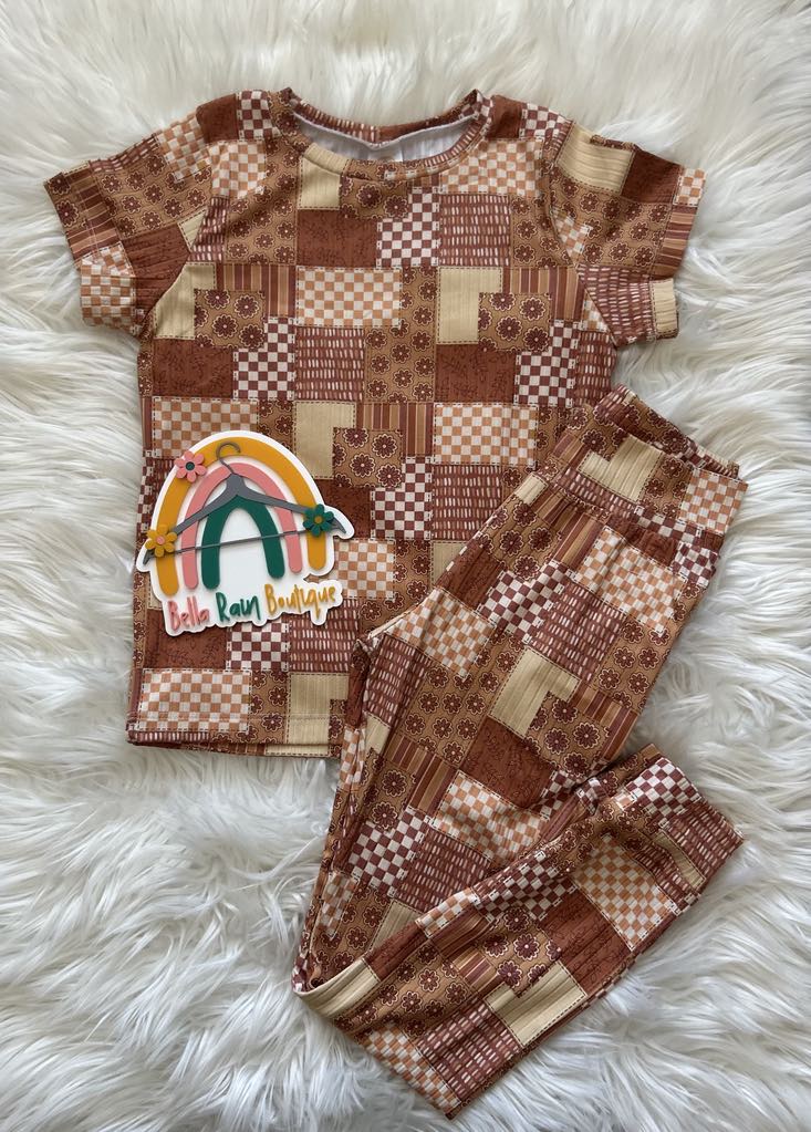 Checker & Floral Patchwork Lounge Set