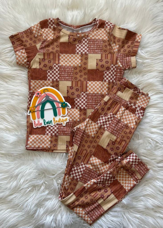Checker & Floral Patchwork Lounge Set