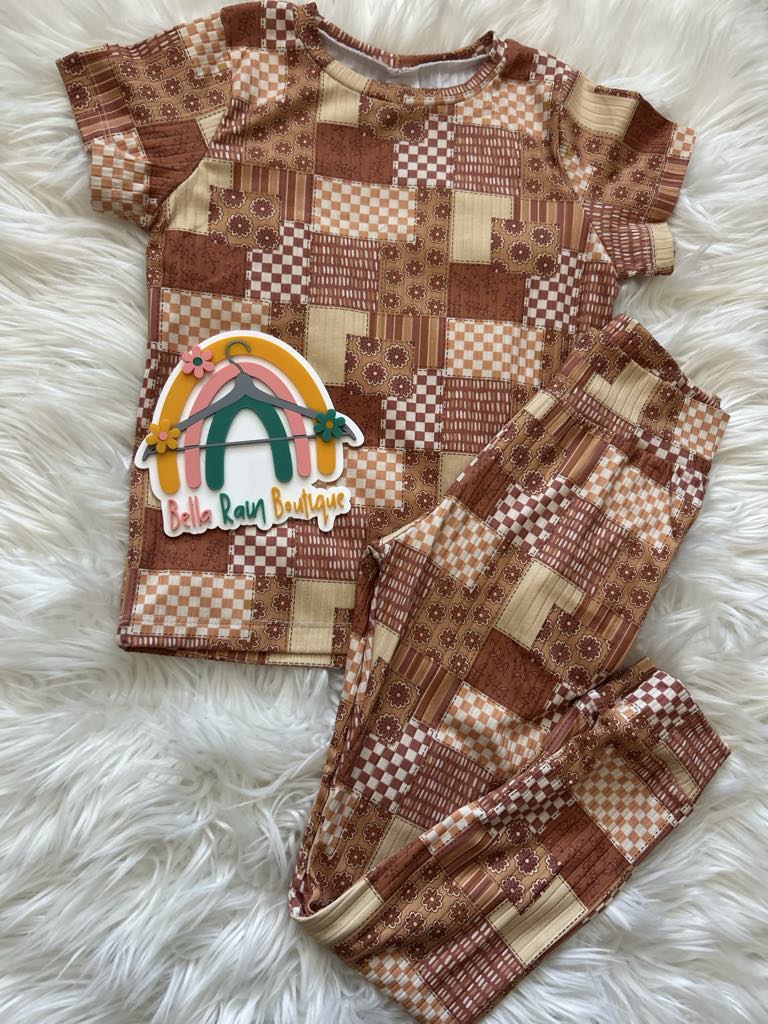 Checker & Floral Patchwork Lounge Set
